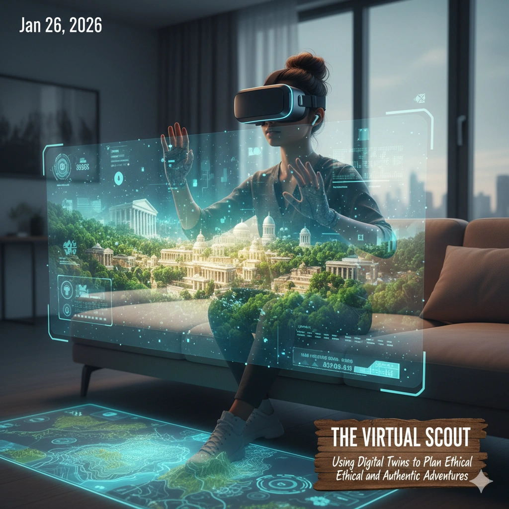 For a long time, sustainable travel was about "doing less harm"—reducing waste, offsetting carbon. But a new generation of travelers, empowered by innovative technology, is aiming for a "net-positive" impact. The "Eco-Centric Nomad" uses advanced tools to contribute more to a destination than they consume, leaving places better than they found them. This is the future of truly responsible exploration. Beyond Carbon Offsets: Active Regeneration The shift is from guilt-driven compensation to proactive contribution. Travelers aren't just paying for trees to be planted elsewhere; they're actively participating in local conservation efforts, supporting regenerative agriculture, and empowering local communities directly through new tech platforms. Three Ways Technology Enables Net-Positive Travel: Hyper-Local Impact Investing Platforms: New apps are connecting travelers directly with verified, small-scale local environmental and social projects. Instead of donating to large NGOs, you can invest directly in a community garden in Chiang Mai or a coral reef restoration project in Belize, seeing the tangible impact of your contribution through real-time updates and even VR tours. Gamified Clean-Up & Citizen Science: Geo-tagging and gamification are turning clean-up efforts into engaging activities. Apps can guide travelers to specific areas that need litter removal, or allow them to upload photos of biodiversity sightings (e.g., unique flora or fauna) that contribute to global scientific databases. Decentralized Energy & Water Tracking: Smart accommodations are integrating personal energy and water consumption dashboards. Travelers can see their real-time environmental footprint, and some platforms offer rewards or discounts for staying below certain thresholds, fostering conscious resource use. The True Local Footprint The Eco-Centric Nomad realizes that every dollar spent, every interaction made, and every choice taken leaves a footprint. By leveraging technology, this footprint can become a force for good, transforming tourism into a powerful engine for global well-being. What’s Coming Next... In our final installment, "The Journey to the Edge," we’ll explore how extreme technology is enabling human exploration beyond Earth and into the deepest oceans, redefining the very meaning of "travel."